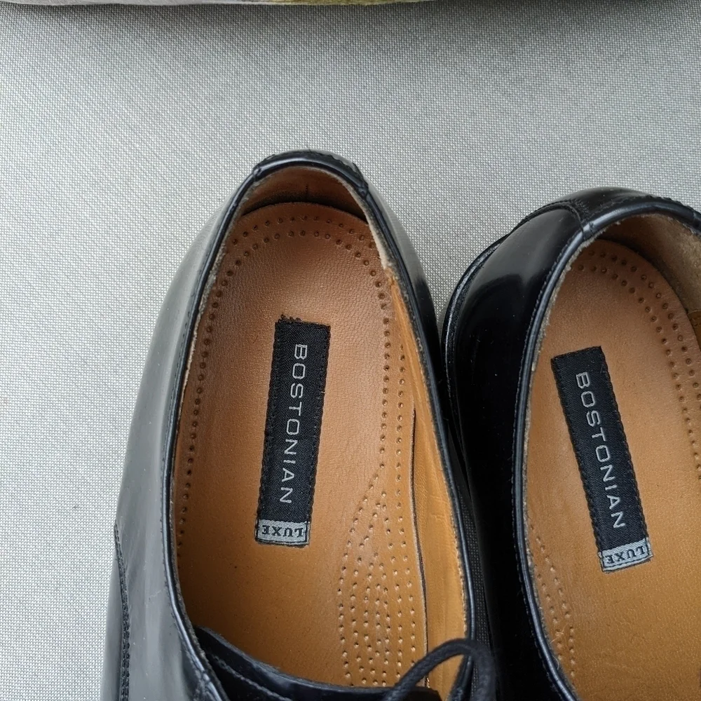 BOSTONIAN LUXE Mens  Black Leather Oxfords Lace-Up Shoes Size 10‎